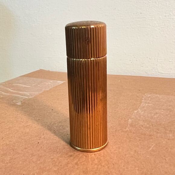HTF RARE Vintage Diorling Gold Ribbed Flacon Pour Le Sac Metal Bottle 1/2 Full - Picture 4 of 9